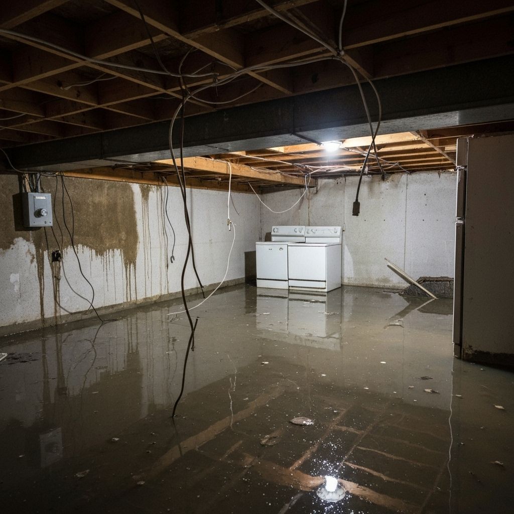 Severe water damage and flooding in basement requiring emergency cleanup in Richfield, MN (44.8833°N, 93.2833°W)